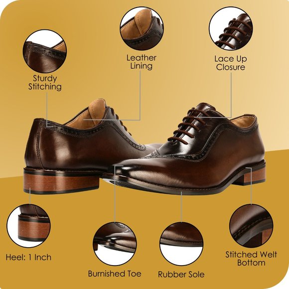 LIBERTYZENO Men\'s Brown,  Dress Shoes main image 6